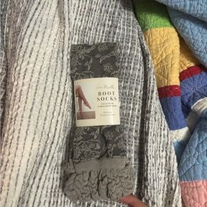 NWT grey lace boot socks